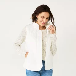 Women's Croft & Barrow® Quilted Vest -Outlet Croft & Barrow Store 5634524 White