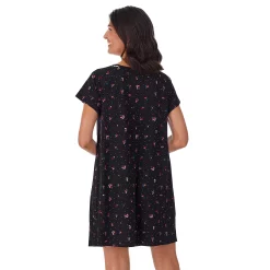 Women's Croft & Barrow® Cozy Short Sleeve Smocked Nightgown -Outlet Croft & Barrow Store 5637631 ALT