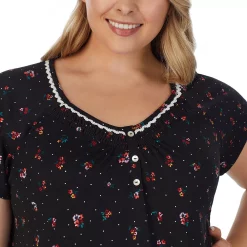 Plus Size Croft & Barrow® Cozy Short Sleeve Smocked Nightgown -Outlet Croft & Barrow Store 5637632 ALT3