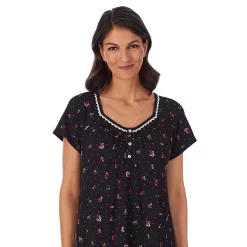 Petite Croft & Barrow® Cozy Short Sleeve Smocked Nightgown 9 Petite Croft & Barrow® Cozy Short Sleeve Smocked Nightgown -Outlet Croft & Barrow Store 5637633 ALT2