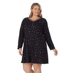 Plus Size Croft & Barrow® Cozy Long Sleeve Smocked Nightgown -Outlet Croft & Barrow Store 5637636 ALT2