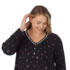 Plus Size Croft & Barrow® Cozy Long Sleeve Smocked Nightgown -Outlet Croft & Barrow Store 5637636 ALT4