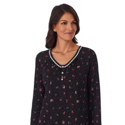 Petite Croft & Barrow® Cozy Long Sleeve Smocked Nightgown -Outlet Croft & Barrow Store 5637637 ALT2