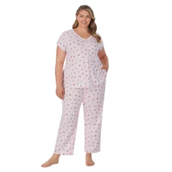 Plus Size Croft & Barrow® Cozy Short Sleeve Button-Front Pajama Top & Pajama Pants Sleep Set 8 Plus Size Croft & Barrow® Cozy Short Sleeve Button-Front Pajama Top & Pajama Pants Sleep Set -Outlet Croft & Barrow Store 5637641 Pink Ditsy Floral
