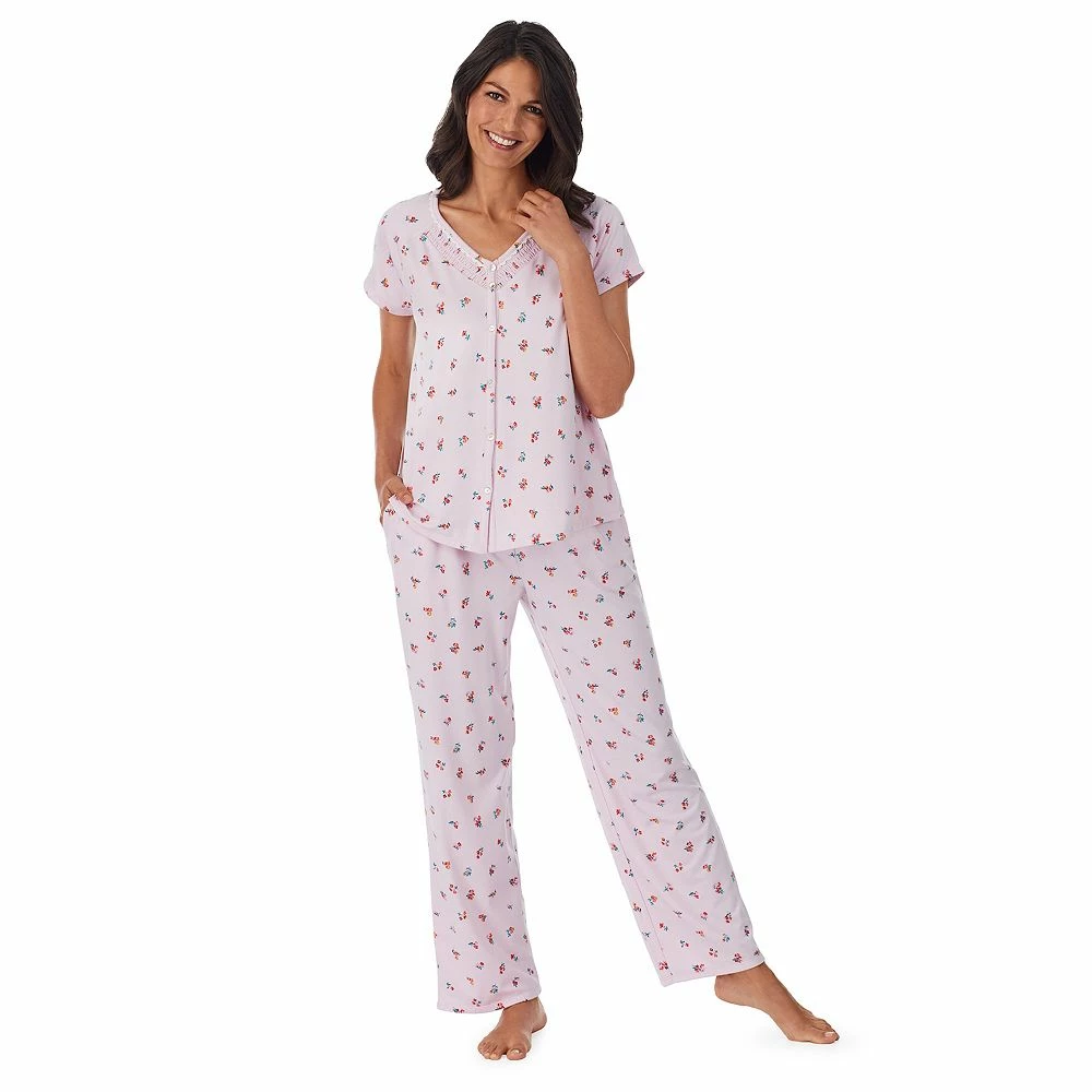Petite Croft & Barrow® Cozy Short Sleeve Button-Front Pajama Top & Pajama Pants Sleep Set 3 Petite Croft & Barrow® Cozy Short Sleeve Button-Front Pajama Top & Pajama Pants Sleep Set - Image 3