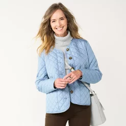 Women's Croft & Barrow® Quilted Jacket -Outlet Croft & Barrow Store 5651536 Blue
