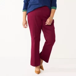 Plus Size Croft & Barrow® Effortless Stretch Bootcut Pants -Outlet Croft & Barrow Store 5654085 Plum
