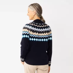 Women's Croft & Barrow® Fair Isle Sweater -Outlet Croft & Barrow Store 5655741 ALT