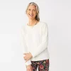 Women's Croft & Barrow® Puff-Sleeve Bobble Sweater