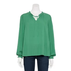 Women's Croft & Barrow® Tiered Textured Blouse -Outlet Croft & Barrow Store 5659396 Fir