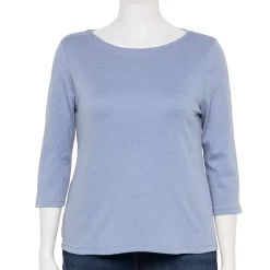 Plus Size Croft & Barrow® Boatneck Tee -Outlet Croft & Barrow Store 5663153 Loyal Blue