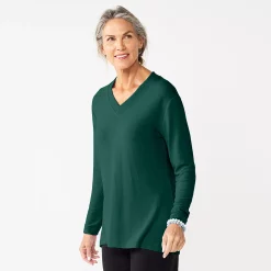 Women's Croft & Barrow® V-Neck Tunic Top -Outlet Croft & Barrow Store 5666695 Pine Grove