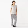Women's Croft & Barrow® Short Sleeve Pajama Top & Pajama Pants Sleep Set