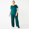 Plus Size Croft & Barrow® Short Sleeve Pajama Top & Pajama Pants Sleep Set