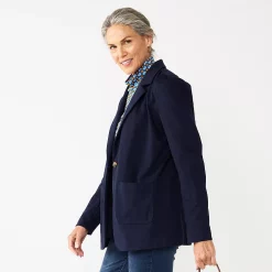 Women's Croft & Barrow® Comfort Stretch Blazer -Outlet Croft & Barrow Store 5667838 Navy