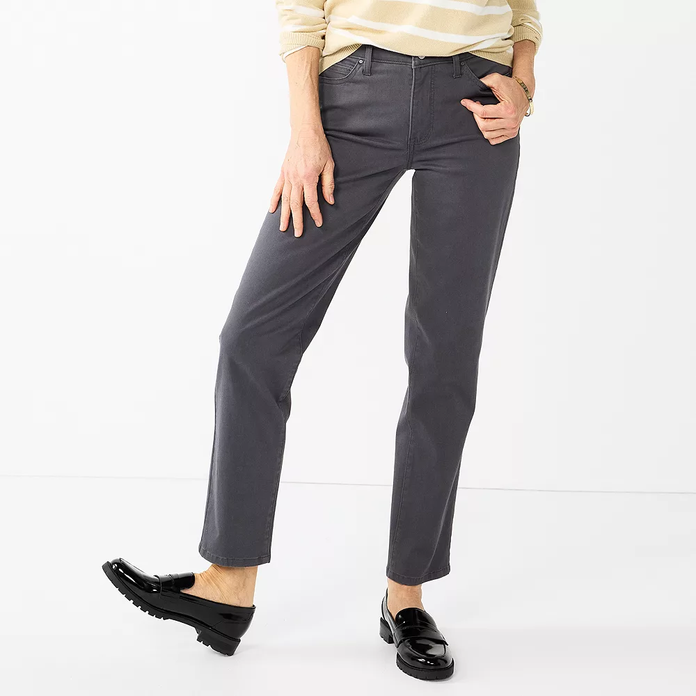 Women's Croft & Barrow® Sateen Straight Leg Jeans 3 Women's Croft & Barrow® Sateen Straight Leg Jeans - Image 3
