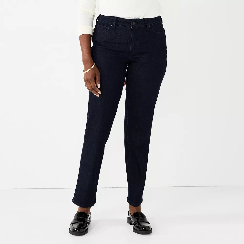 Women's Croft & Barrow® Sateen Straight Leg Jeans 2 Women's Croft & Barrow® Sateen Straight Leg Jeans - Image 2