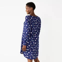 Women's Croft & Barrow® Long Sleeve Cozy Sleepshirt -Outlet Croft & Barrow Store 5677583 ALT