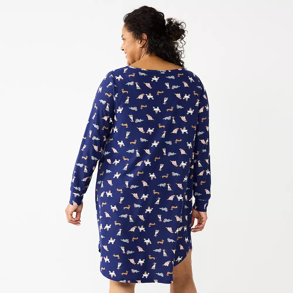 Plus Size Croft & Barrow® Long Sleeve Cozy Sleepshirt 4 Plus Size Croft & Barrow® Long Sleeve Cozy Sleepshirt - Image 4