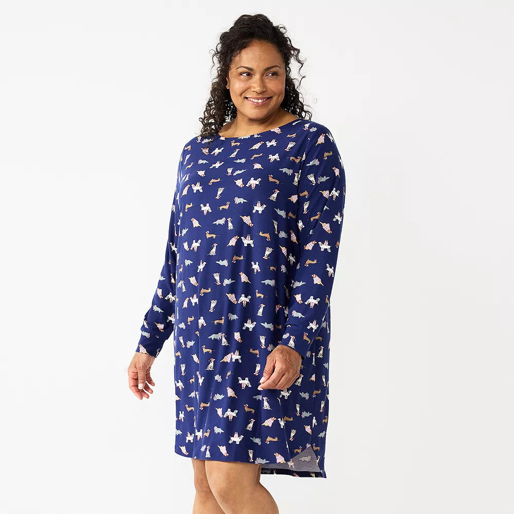 Plus Size Croft & Barrow® Long Sleeve Cozy Sleepshirt 2 Plus Size Croft & Barrow® Long Sleeve Cozy Sleepshirt - Image 2