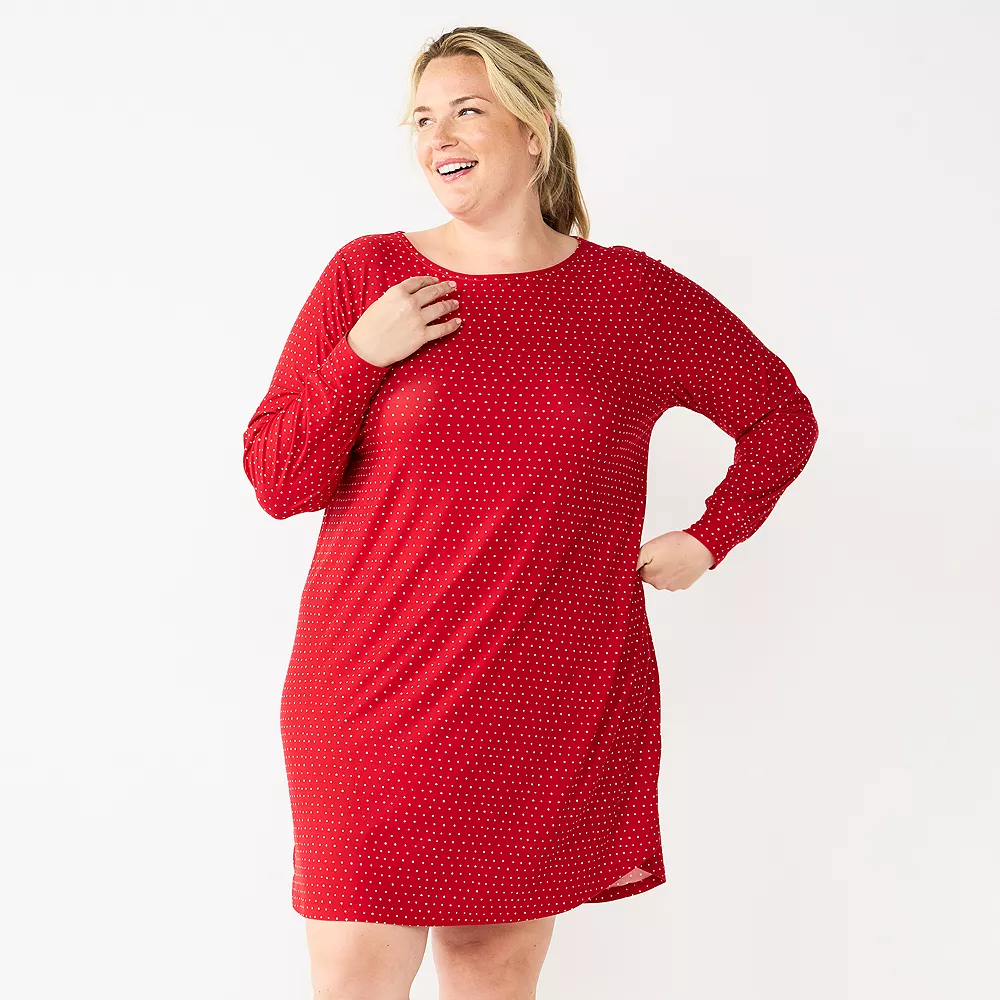 Plus Size Croft & Barrow® Long Sleeve Cozy Sleepshirt 1 Plus Size Croft & Barrow® Long Sleeve Cozy Sleepshirt