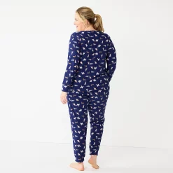 Plus Size Croft & Barrow® Long Sleeve Pajama Top & Pajama Pants Sleep Set -Outlet Croft & Barrow Store 5677587 ALT