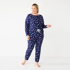 Plus Size Croft & Barrow® Long Sleeve Pajama Top & Pajama Pants Sleep Set -Outlet Croft & Barrow Store 5677587 ALT2
