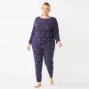 Plus Size Croft & Barrow® Long Sleeve Pajama Top & Pajama Pants Sleep Set
