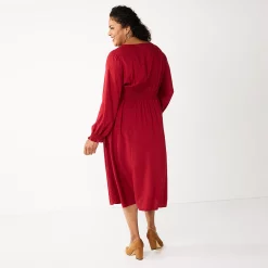 Plus Size Croft & Barrow® Midi Smocked Waist Dress -Outlet Croft & Barrow Store 5702758 ALT