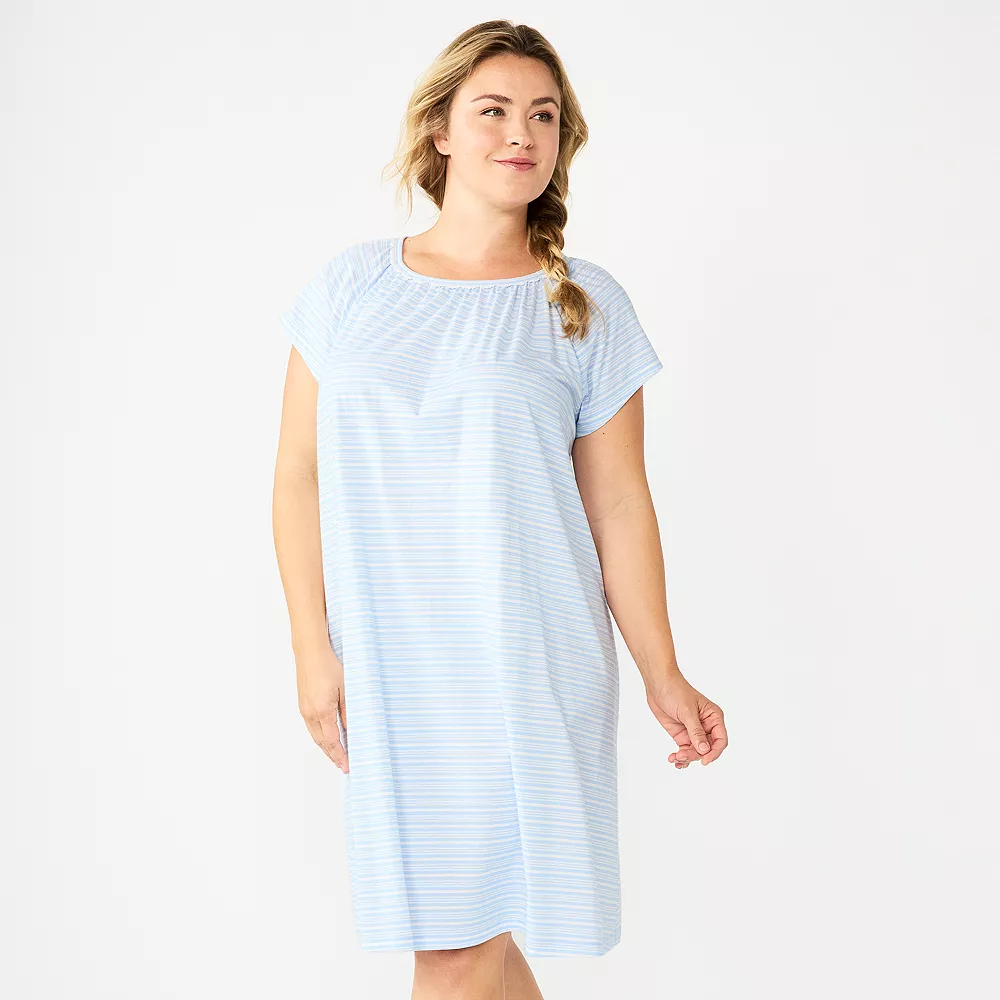 Plus Size Croft & Barrow® Short Sleeve Cotton Nightgown 6 Plus Size Croft & Barrow® Short Sleeve Cotton Nightgown - Image 6