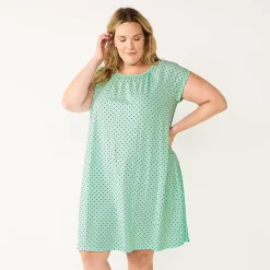Plus Size Croft & Barrow® Short Sleeve Cotton Nightgown