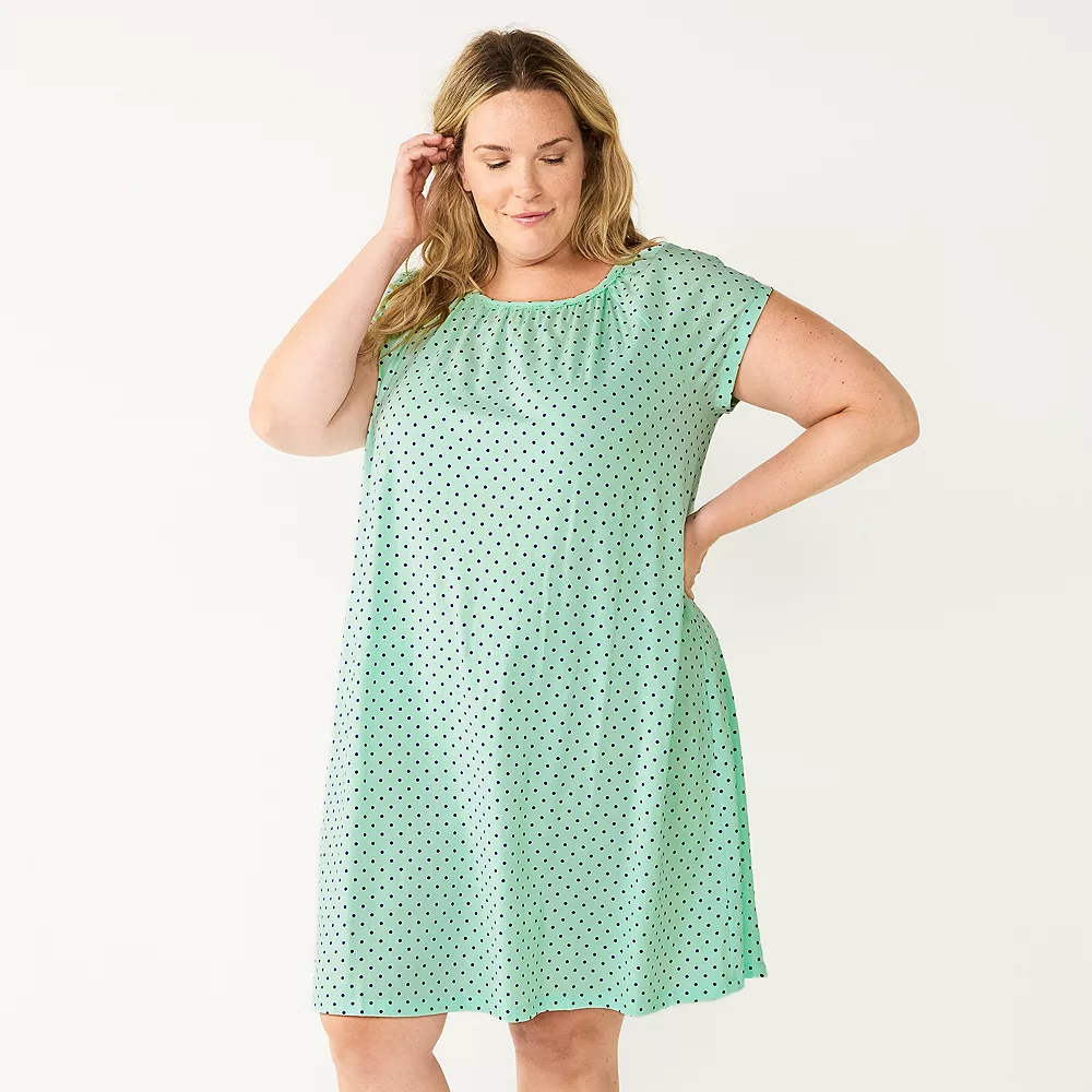 Plus Size Croft & Barrow® Short Sleeve Cotton Nightgown 1 Plus Size Croft & Barrow® Short Sleeve Cotton Nightgown