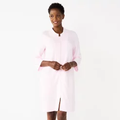 Women's Croft & Barrow® Quilted Zipper Duster -Outlet Croft & Barrow Store 5715003 Pink