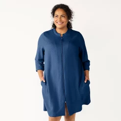 Plus Size Croft & Barrow® Quilted Zip Duster Robe
