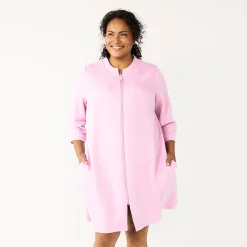 Plus Size Croft & Barrow® Quilted Zip Duster Robe -Outlet Croft & Barrow Store 5715005 Pink