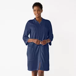 Petite Croft & Barrow® Quilted Zipper Duster -Outlet Croft & Barrow Store 5715006 Navy