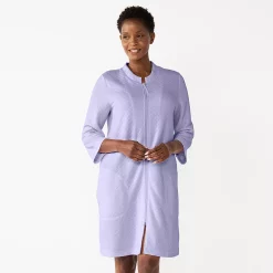 Petite Croft & Barrow® Quilted Zipper Duster -Outlet Croft & Barrow Store 5715006 Peri