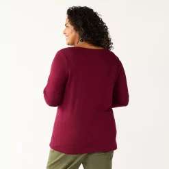 Plus Size Croft & Barrow® Holiday Motif Graphic Tee -Outlet Croft & Barrow Store 5726116 ALT