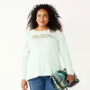 Plus Size Croft & Barrow® Holiday Motif Graphic Tee