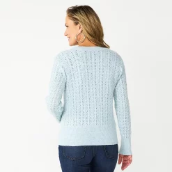 Women's Croft & Barrow® Crewneck Cardigan -Outlet Croft & Barrow Store 5764857 ALT