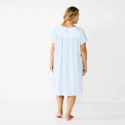 Plus Size Croft & Barrow® Short Sleeve Knit Nightgown -Outlet Croft & Barrow Store 5773728 ALT