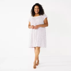 Plus Size Croft & Barrow® Short Sleeve Knit Nightgown -Outlet Croft & Barrow Store 5773728 Floral Vines