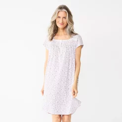 Petite Croft & Barrow® Short Sleeve Knit Nightgown 8 Petite Croft & Barrow® Short Sleeve Knit Nightgown -Outlet Croft & Barrow Store 5773729 Floral Vines