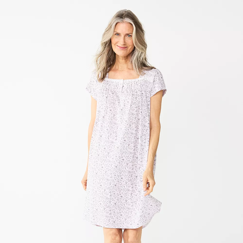 Petite Croft & Barrow® Short Sleeve Knit Nightgown 4 Petite Croft & Barrow® Short Sleeve Knit Nightgown - Image 4