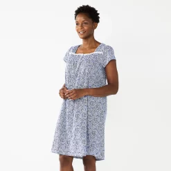 Petite Croft & Barrow® Short Sleeve Knit Nightgown
