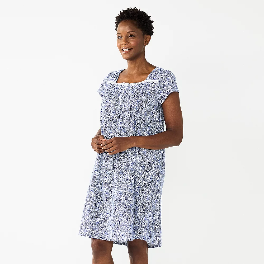 Petite Croft & Barrow® Short Sleeve Knit Nightgown 1 Petite Croft & Barrow® Short Sleeve Knit Nightgown