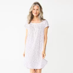 Women's Croft & Barrow® Short Sleeve Knit Nightgown -Outlet Croft & Barrow Store 5773731 Floral Vines