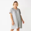 Plus Size Croft & Barrow® Short Sleeve Henley Short Sleeve Nightgown