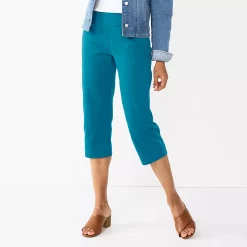 Petite Croft & Barrow® Effortless Stretch Mid-Rise Capri Pants 11 Petite Croft & Barrow® Effortless Stretch Mid-Rise Capri Pants -Outlet Croft & Barrow Store 5774945 Blue