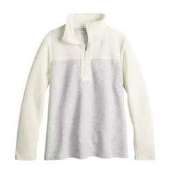 Women's Croft & Barrow® Quilted Quarter-Zip Top -Outlet Croft & Barrow Store 5775880 ALT5
